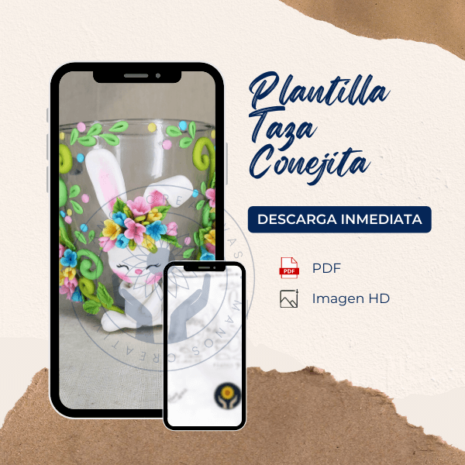 Plantilla Taza Conejita-min