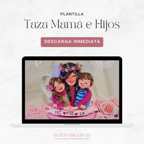 Plantilla Taza Mamá e Hijos