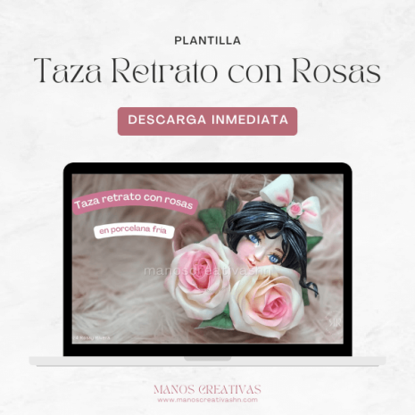 Plantilla Taza Retrato con Rosas